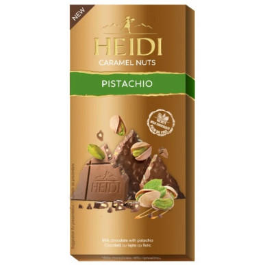 Heidi - mléčná čokoláda s kousky pistácií 80g