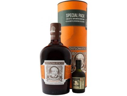 91674 Diplomático MANTUANO Extra Anejo Rum 0,7L + Diplomático RESERVA EXCLUSIVA Rum 0,05L